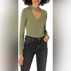 GUESS Women's Eco‎ Long Sleeve Brianna Rib Sweater with ButtonCuff